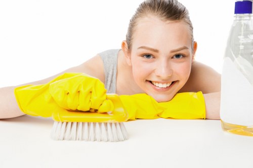 Comprehensive cleaning services being performed